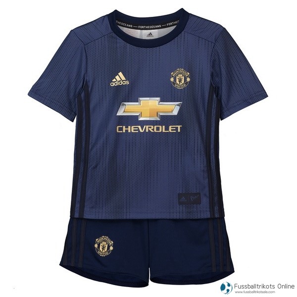 Manchester United Trikot Ausweich Kinder 2018-19 Blau Fussballtrikots Günstig